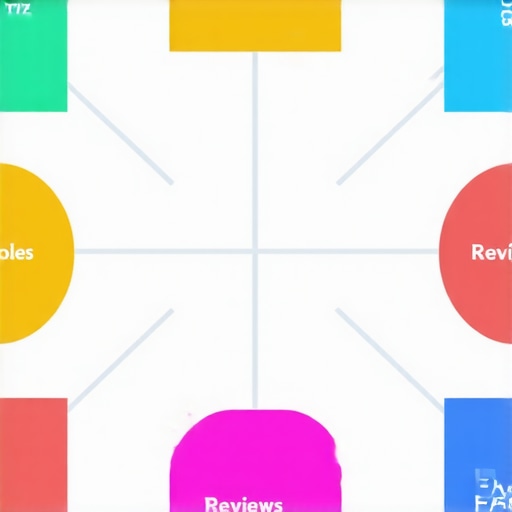 Diagram showing how different schema types connect with website content for SEO