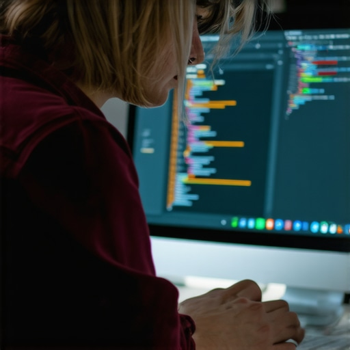 Expert Web Developer Using Schema Validation Tools Web developer analyzing schema markup and validation results on computer