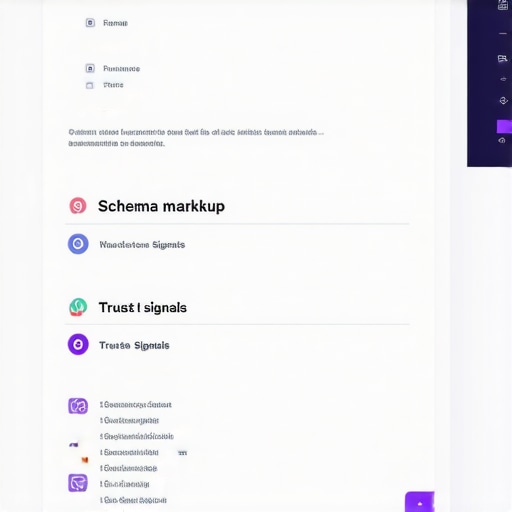Website schema markup integration illustration