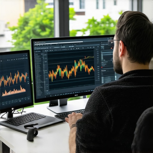 Effective Web Design and Schema Integration for Trust Web designer analyzing website trust signals and schema markup on multiple screens