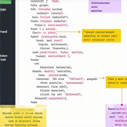 Schema markup code with annotations.
