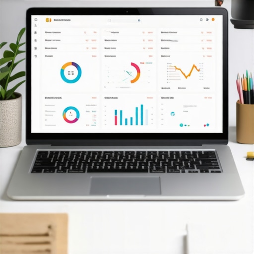 Content Marketing Tools Workspace A desktop workspace featuring analytics dashboards and schema validation tools for content management.