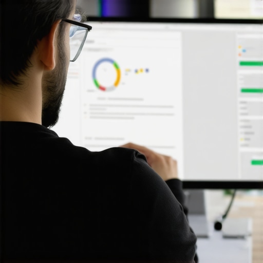 Web developer inserting schema markup into website code using a laptop.