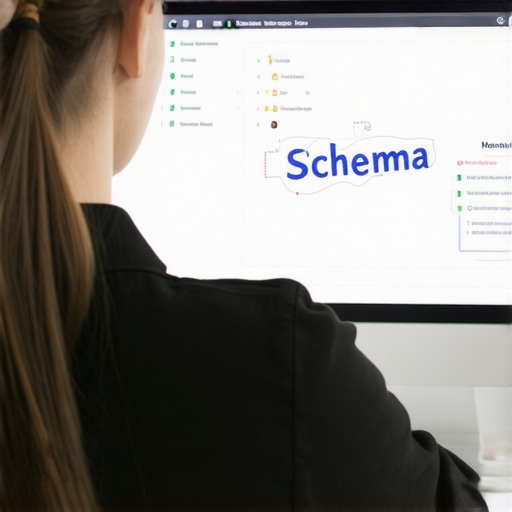 Person reviewing schema validation reports on a laptop