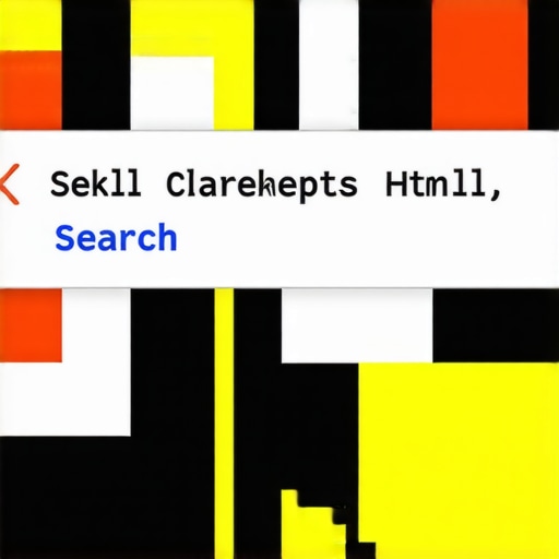 Diagram of code snippets transforming into enhanced search results with rich features.
