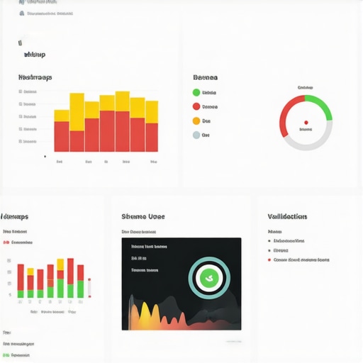 Dashboard display of website analytics and schema validation tools.