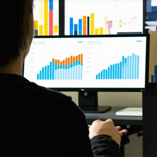 Person reviewing website analytics and user behavior data on a computer screen.