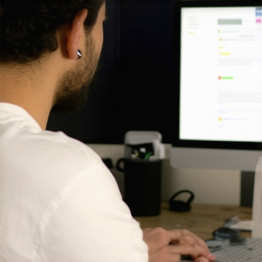 Web developer reviewing structured data code