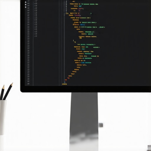 Developer working on JSON-LD schema markup code on computer screen.