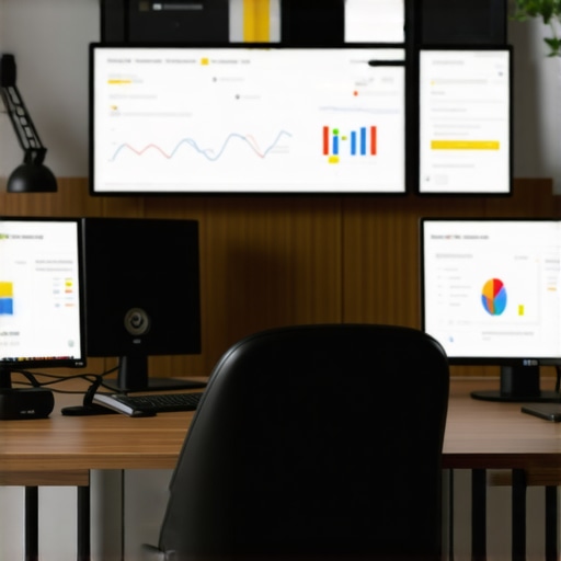 A workspace with screens showing SEO, schema validation, and website performance analytics.