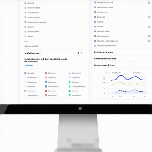 Screenshots of schema validation, analytics, and web design tools on a desktop