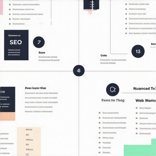 Infographic illustrating advanced concepts and common myths about SEO, schema markup, and web design