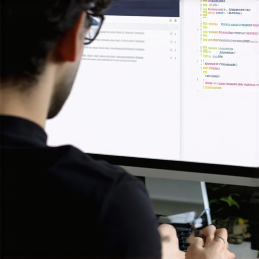 Developer working on schema code for videos using testing tools on a computer screen.