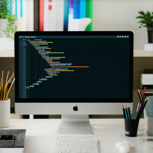 Web developer coding schema markup on a computer for SEO optimization.