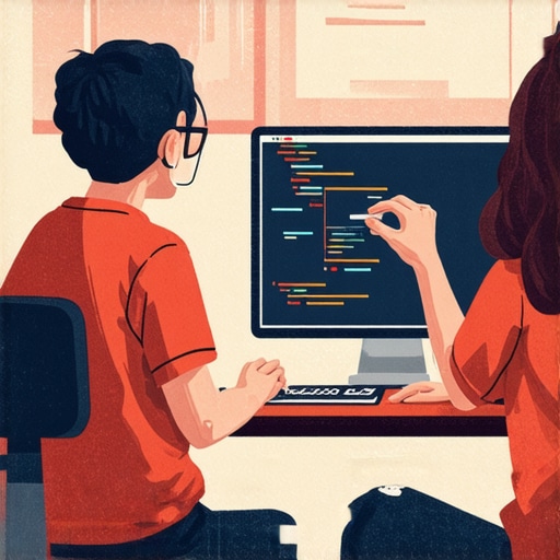 Web developer editing schema markup code on a computer monitor for better search visibility.