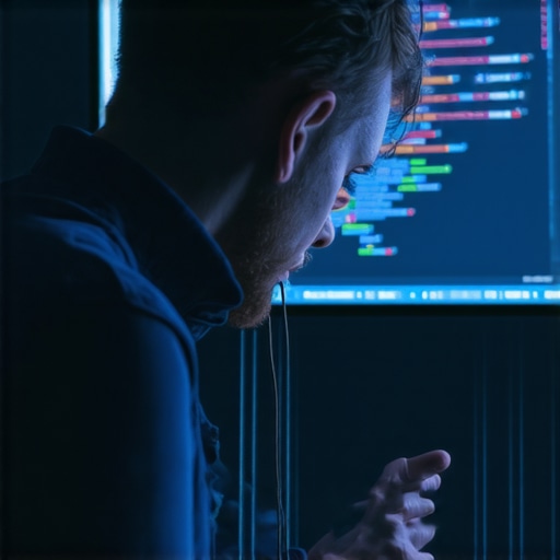 Web developer editing schema markup for author data on a laptop