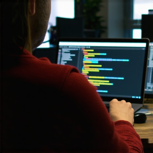 Person updating schema code on a computer for better search engine trust