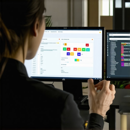 Web developer working on schema markup and data verification for website credibility.