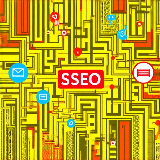 A maze with digital icons symbolizing advanced SEO and content marketing techniques.