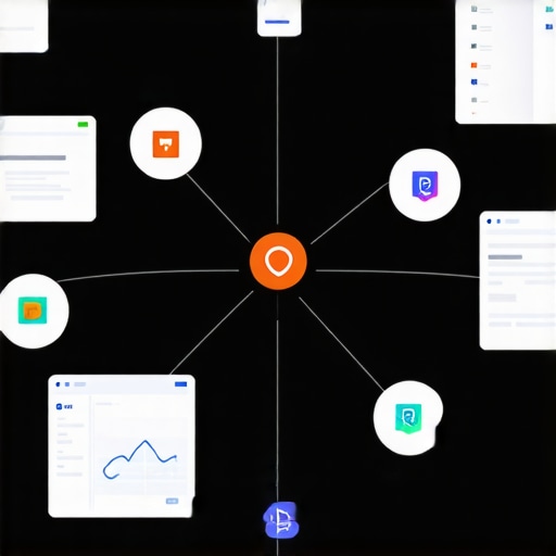 Illustration showing schema markup, trust signals, and analytics tools used to improve search rankings.