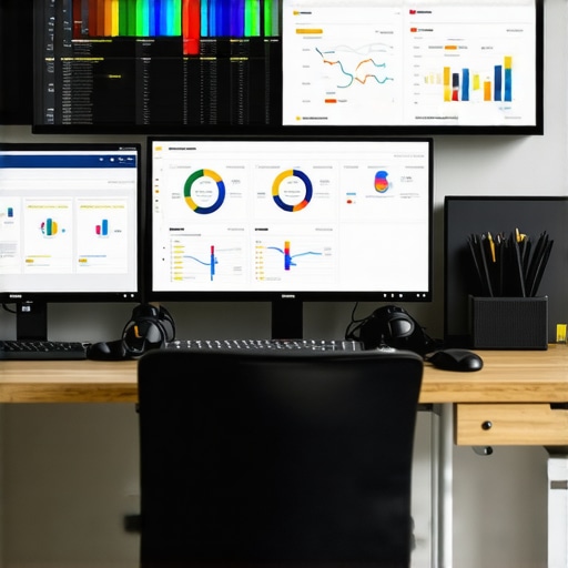 Workstation showing SEO tools and analytics for content maintenance