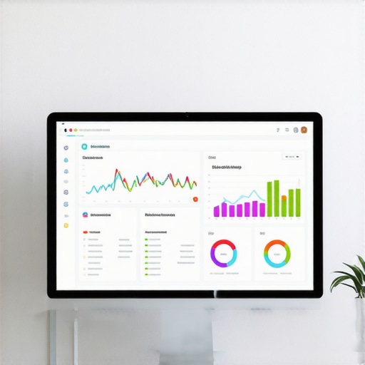 Monitor displaying SEO, analytics, and schema markup tools for website maintenance.
