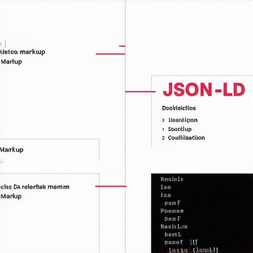 Flowchart illustrating schema markup setup process with JSON-LD on a website